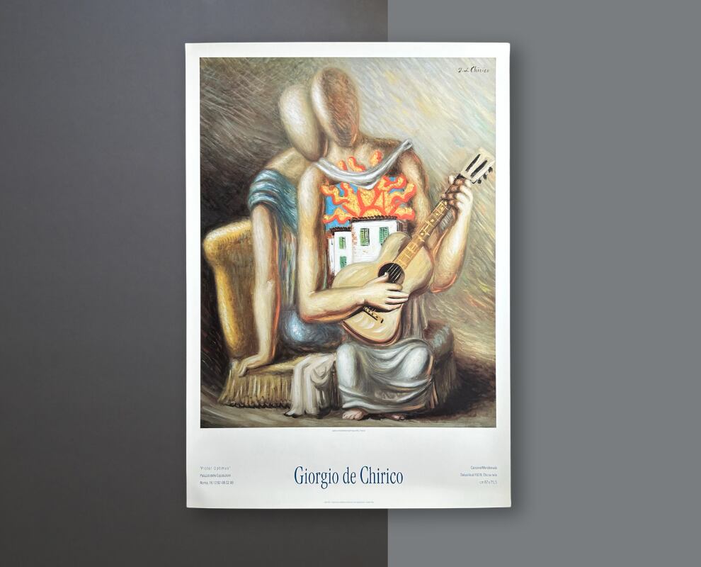 canzone meridionale(ジョルジョ デ キリコ)額装済ポスター デ canzone