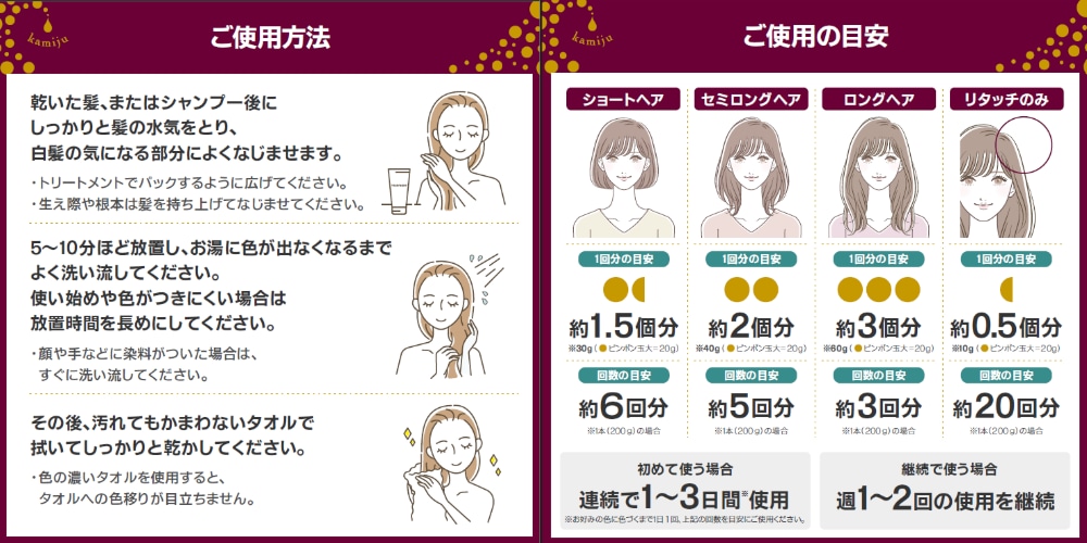 カミージュヘアカラーソースの使用方法とよくあるご質問 | GRACE
