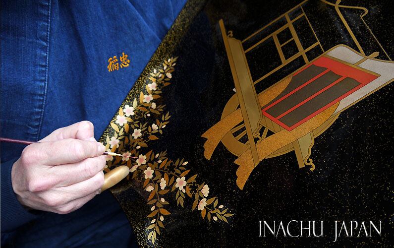 A 法輪蒔絵高坏 江戸時代中期 漆器 根来 蒔絵 木工 （高坏 漆器