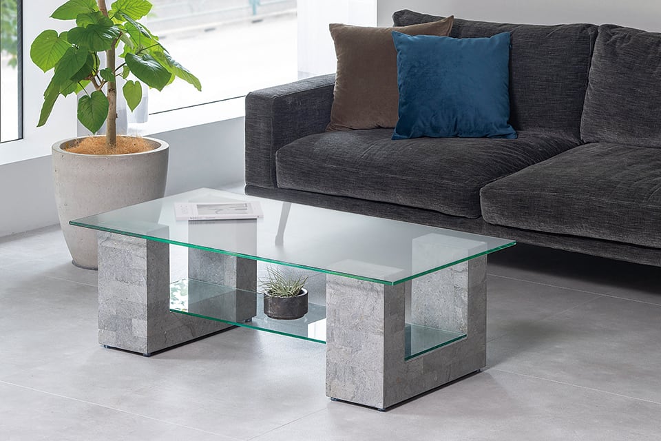 【美品】ライフファニチャー ストーンテーブル インド産 天然石 LIFE FURNITURE KA STONE TABLE / ライフファニチャー KA ストーン