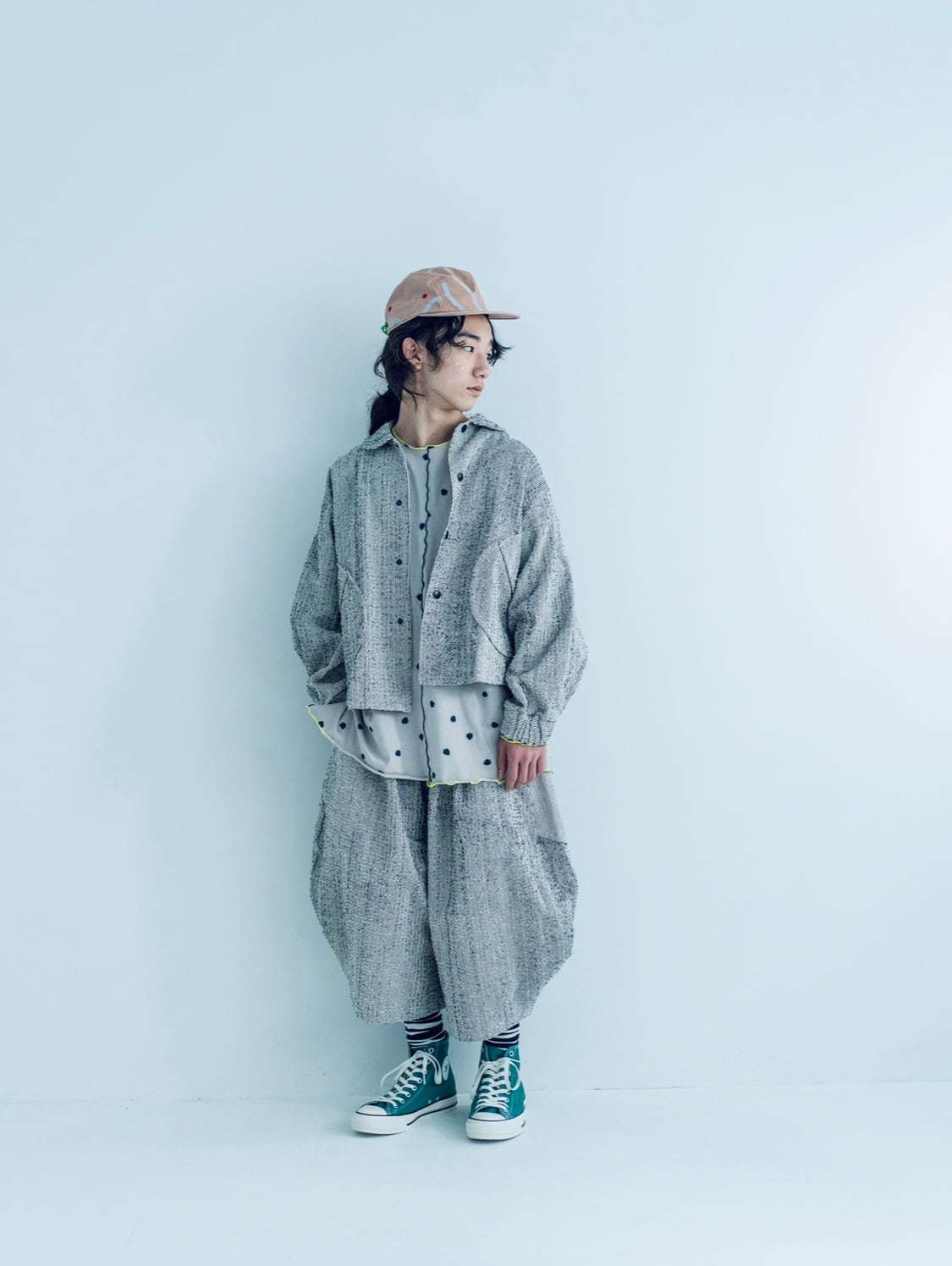 GINGER掲載商品】 grow Franky ドットポンチョ トップス