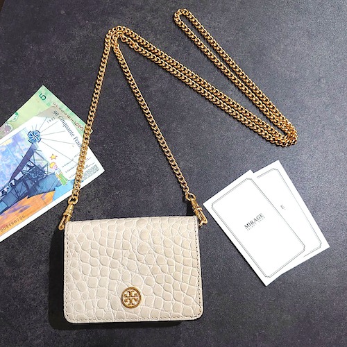 Tory Burch】 トリーバーチ ウォーカー エンボス ナノチェーン