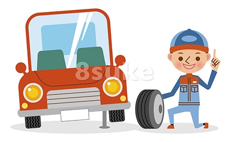 商用可 自動車整備士のイラスト素材アップ完了 整備 車検 点検などのイメージにどうぞ 8sukeの人物イラスト屋 かわいいベクター素材のダウンロード販売