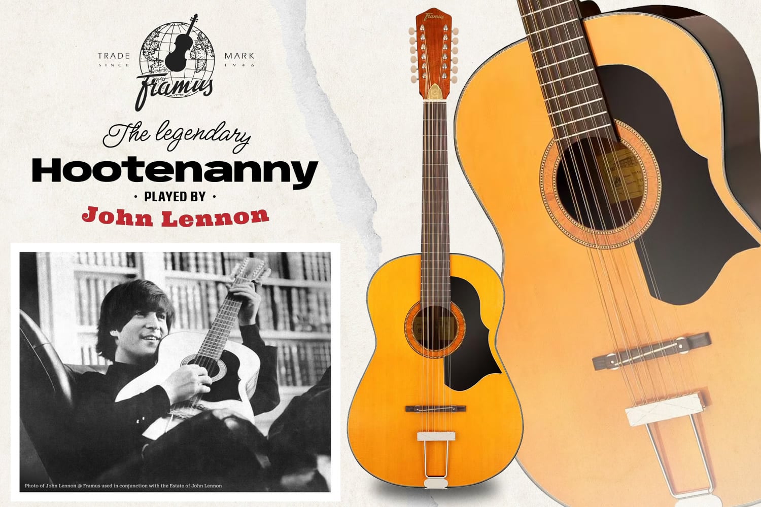 ジョン・レノンの使用で有名な伝説的12弦ギター「Framus Hootenanny