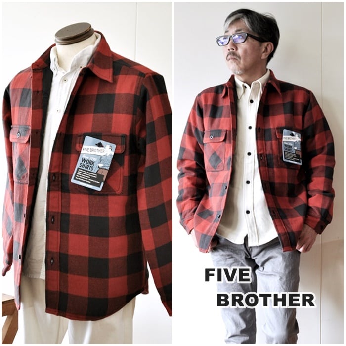 ファイブブラザー FIVE BROTHER ワークシャツジャケット 秋 の