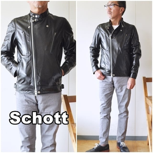 ショット Schott ライダースジャケット 革ジャン ダブルブレスト