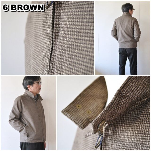 ah._.ハリントンジャケットM 黒　プリーツ　千鳥格子　金金具 BACK SATIN ｜ ハリントンジャケット － UNISEX