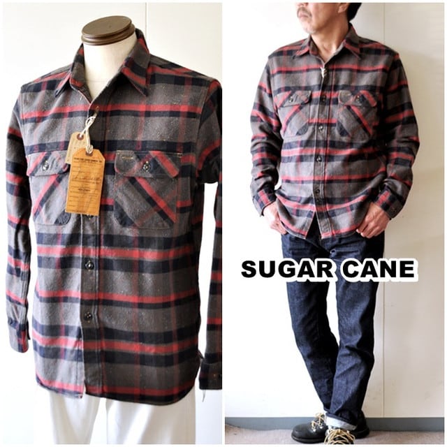SUGAR CANE ネルシャツ Lサイズ SUGAR CANE sugarcane シュガーケーン ワークシャツ ネルシャツ