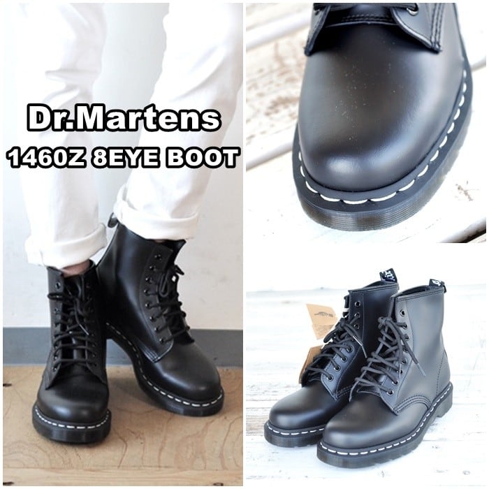 ドクターマーチンDrMartens ８ホールブーツ ホワイトステッチが