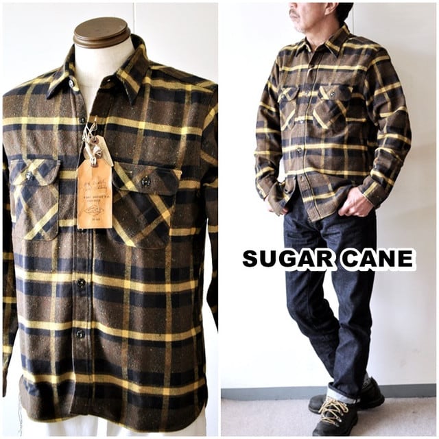 SUGAR CANE ネルシャツ Lサイズ SUGAR CANE シュガーケーン ネルシャツ 2024秋冬 新作 SC29358
