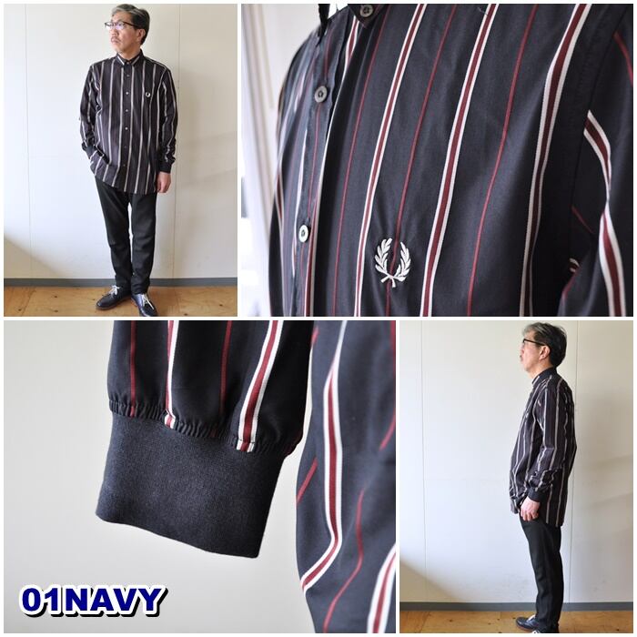 フレッドペリー FREDPERRY 長袖シャツ ストライプ