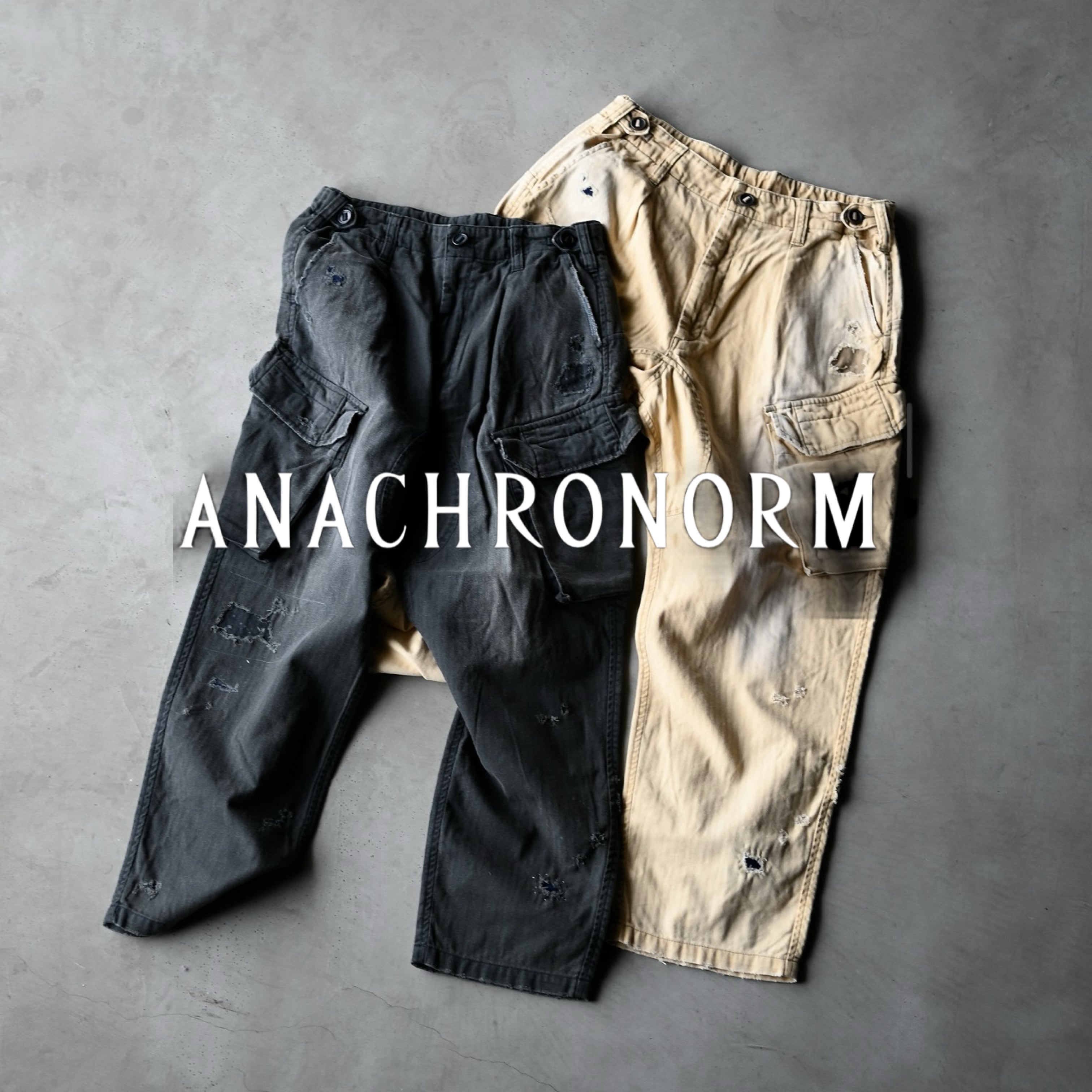 アナクロノーム　リメイク　トラウザーズ ANACHRONORM REMAKED HERRINGBONE MILITARY SET UP | GANKO