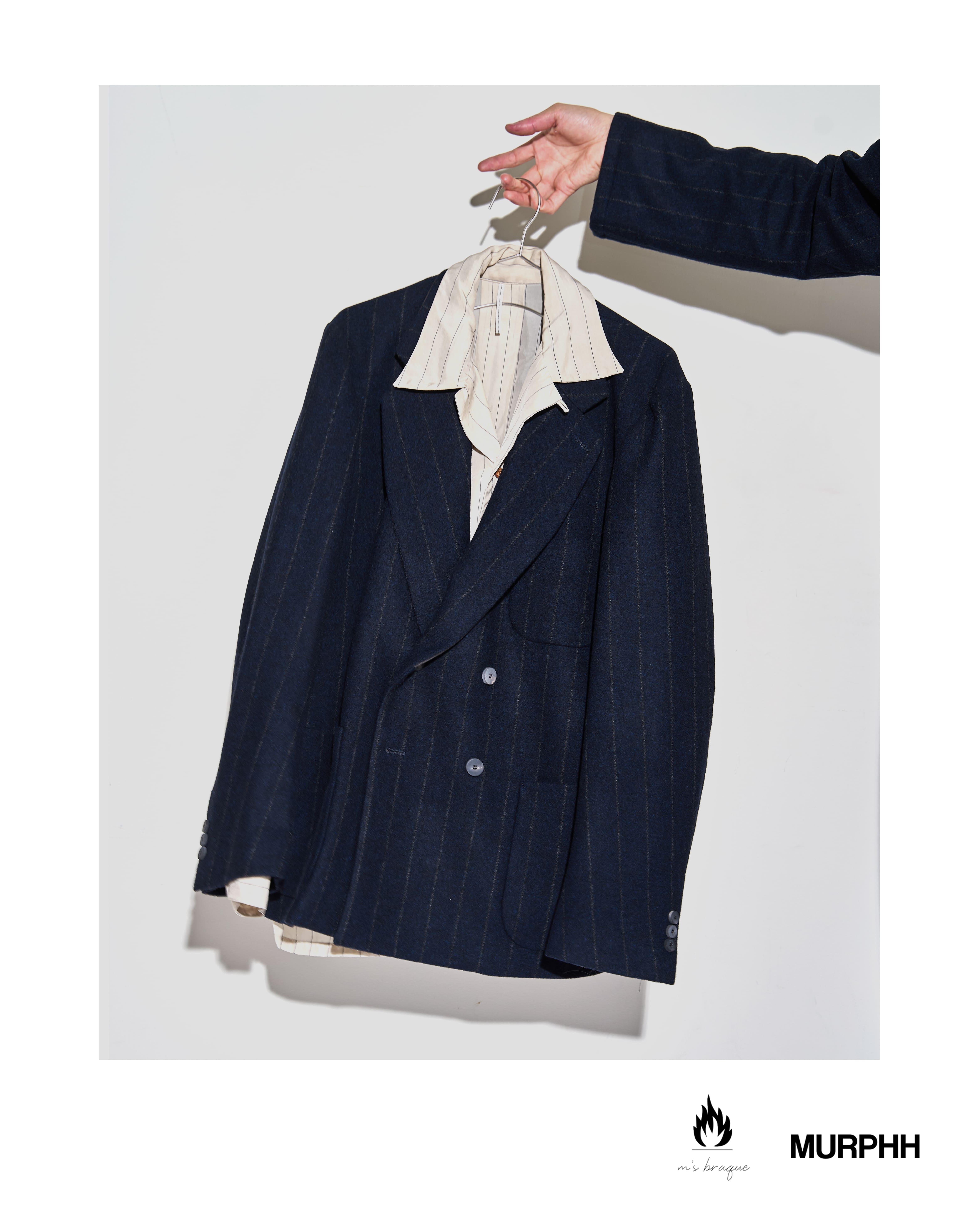 m's braque チョークストライプ　テーラードジャケット 24AW ファッション m's braque チョークストライプ ジャケット