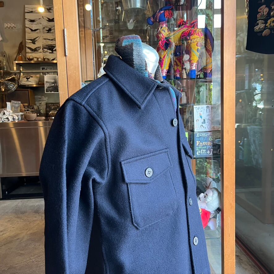 ほぼ未使用 BLUE BLUE【定価約4万円】極厚メルトンCPOシャツジャケット BLUE BLUE : ST2497 ヘビーメルトンCPOジャケット | W E L C O