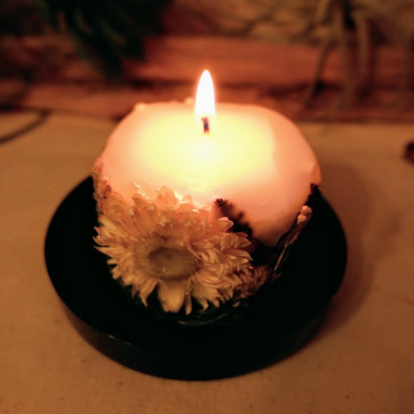 ボタニカルキャンドル 灯し方 ａサイズ Atelier44 310brand Flower Green Candle And More