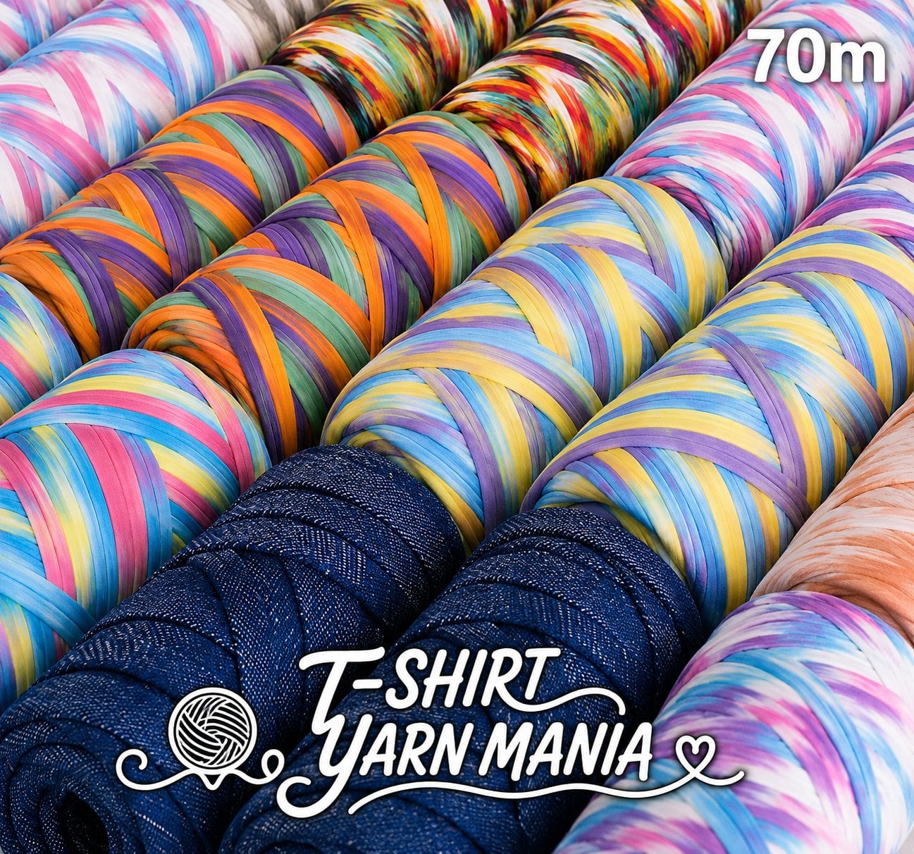 Tシャツヤーン まとめ売り 6玉セット　全部新品未使用 T-SHIRT YARN MANIA ~Tシャツヤーンマニア~ Tシャツヤーン専門店