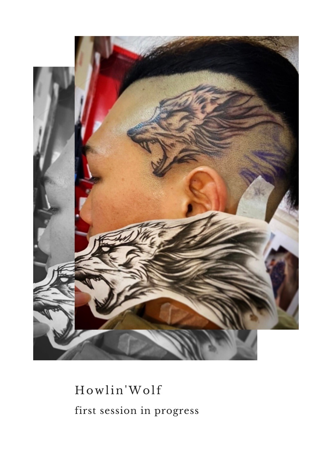 頭 ヘッド 狼 ウルフタトゥープロジェクト 東京渋谷タトゥースタジオ 刺青師 渋谷伊彫 Loyal Tattoo 刺青師 渋谷伊彫 東京渋谷 大阪アメ村 In デスペラードタトゥー