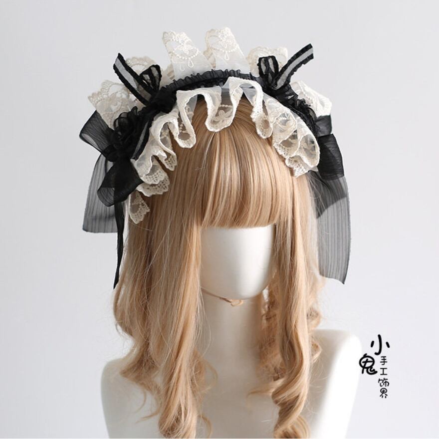 チャックスGP グルーミー No.589 メイド ヘッドドレス 黒 白 セット