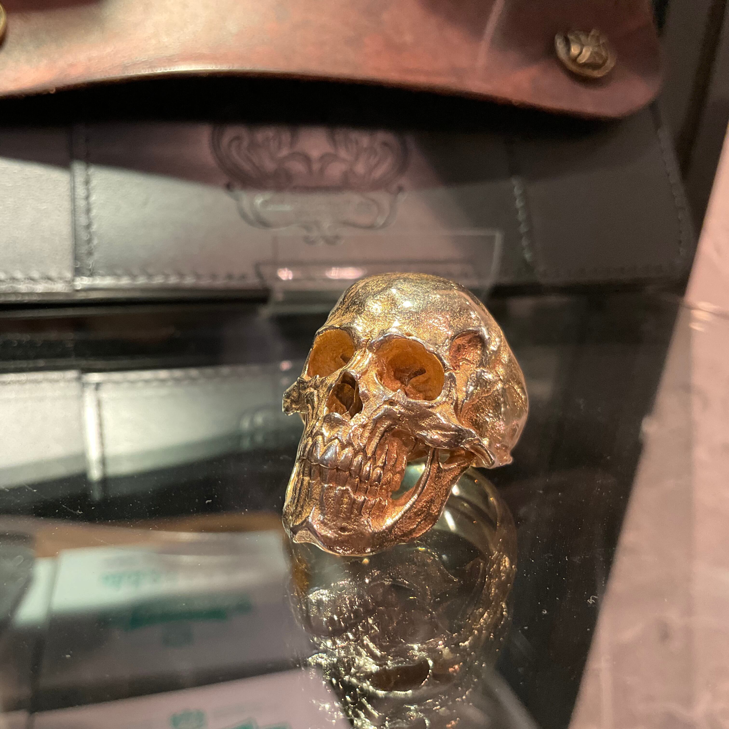 9K yellow Gold Skull Ring 髑髏 | FirstOrderJewelry ファースト