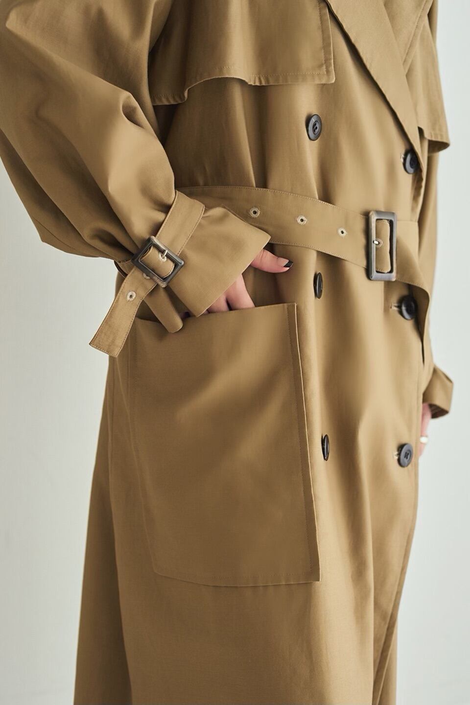 sheer SR  DOUBLE DRESS TRENCH COAT