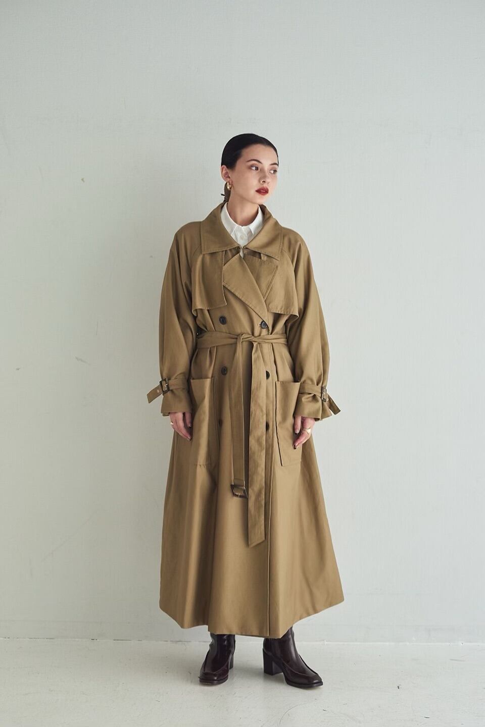Amazon | [YIPOCH] レディースレザートレンチコート 女性の