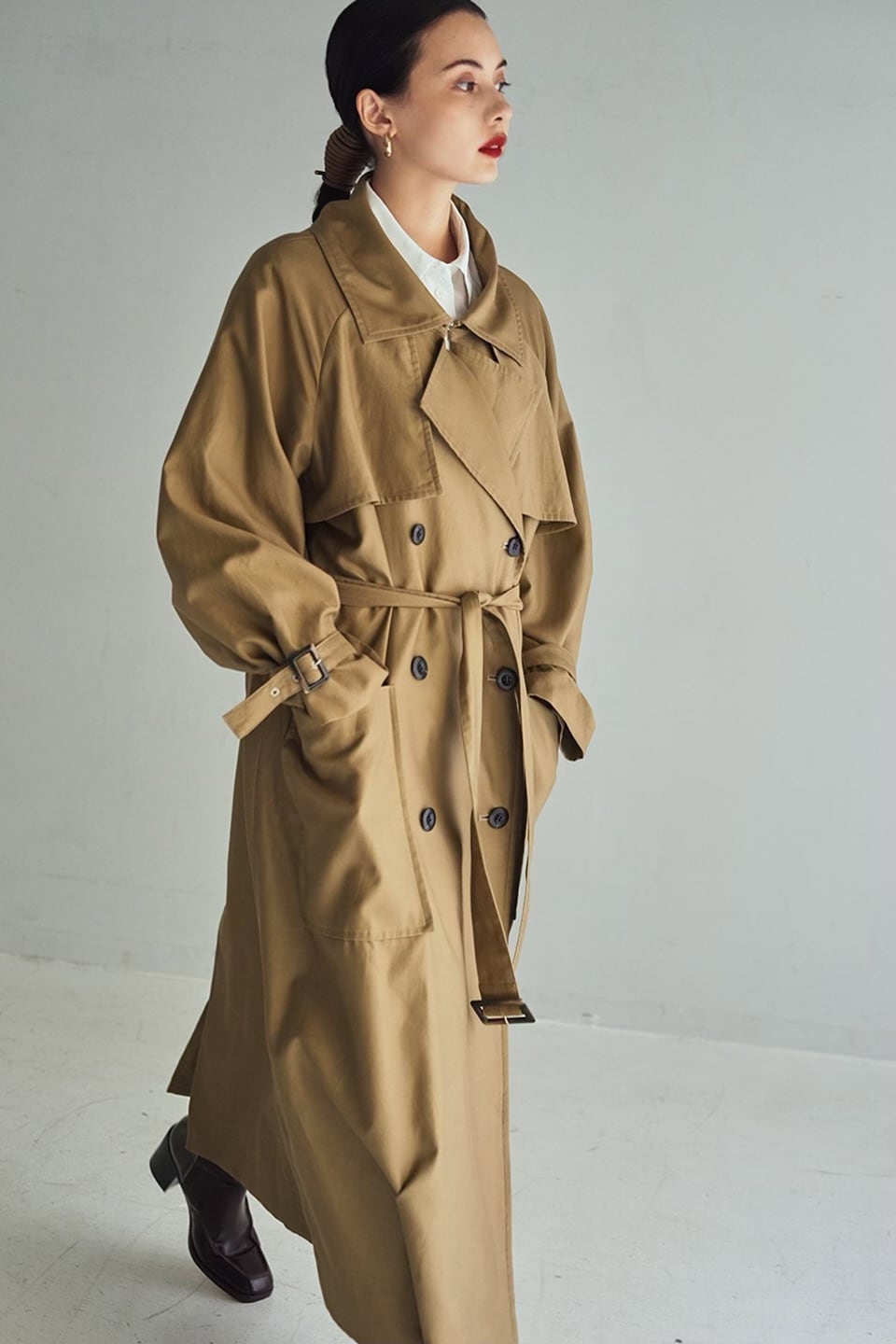 sheer SR  DOUBLE DRESS TRENCH COAT