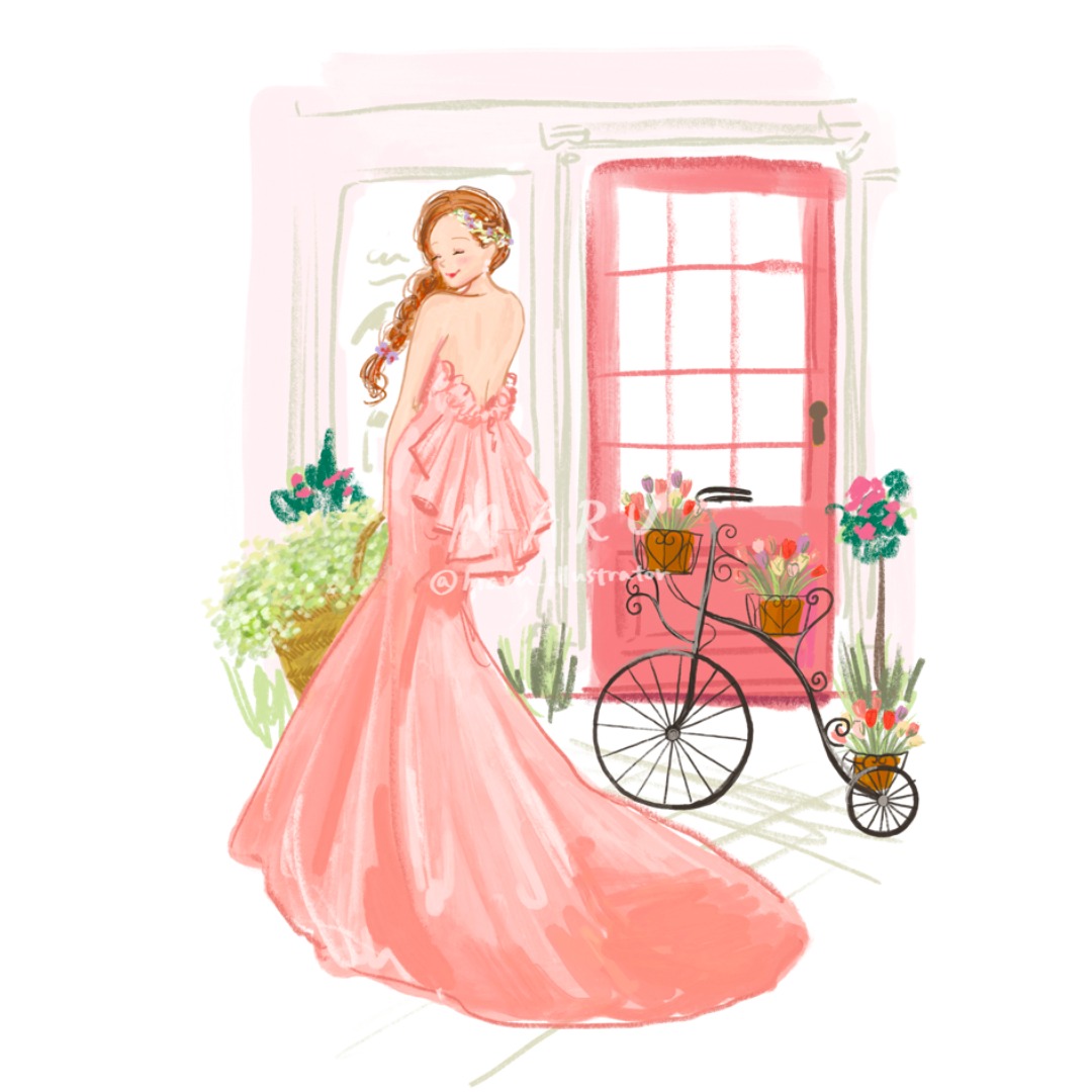 New 花嫁イラストオーダー始まります 似顔絵ウェルカムボード Runrun New 花嫁イラストオーダー始まります 似顔絵ウェルカムボード Runrun