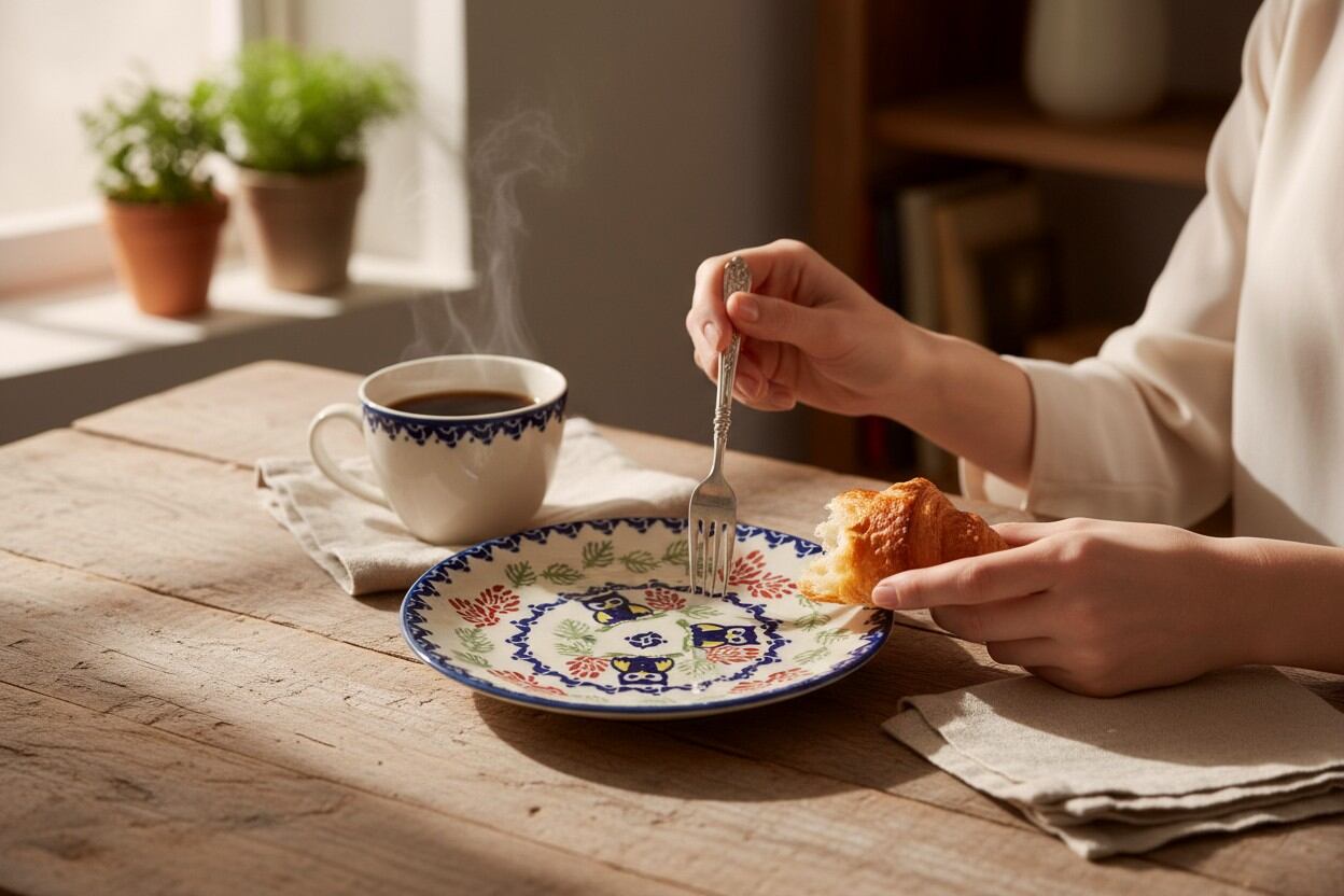 ポーランド食器 ボウル3皿1 4セットフクロウ ポーリッシュポタリー フクロウ柄が見守る小さな森の小皿｜ポーリッシュポタリー17cmプレート