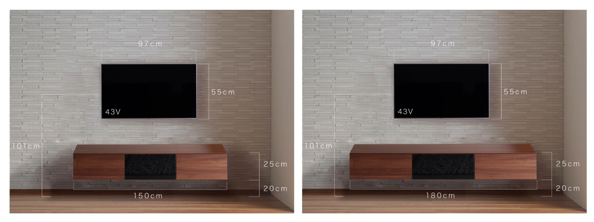 フロートテレビ テレビ 台 サイズ テレビ台 高さ50cm 幅180cm フロート