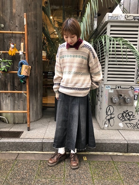 冬に着たい 古着ジャケットとニットコーデ Furune Remake Vintage 古音
