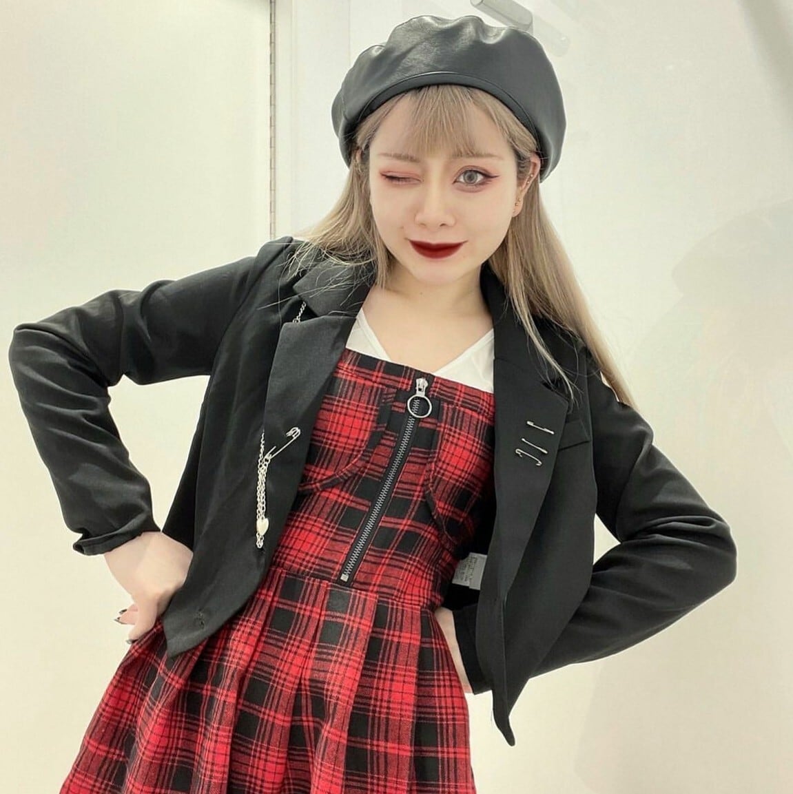 Popteen2月号掲載💕さくらちゃん着用🌸】『シンプルレザーベレー Popteen2月号掲載💕さくらちゃん着用🌸】『シンプルレザーベレー