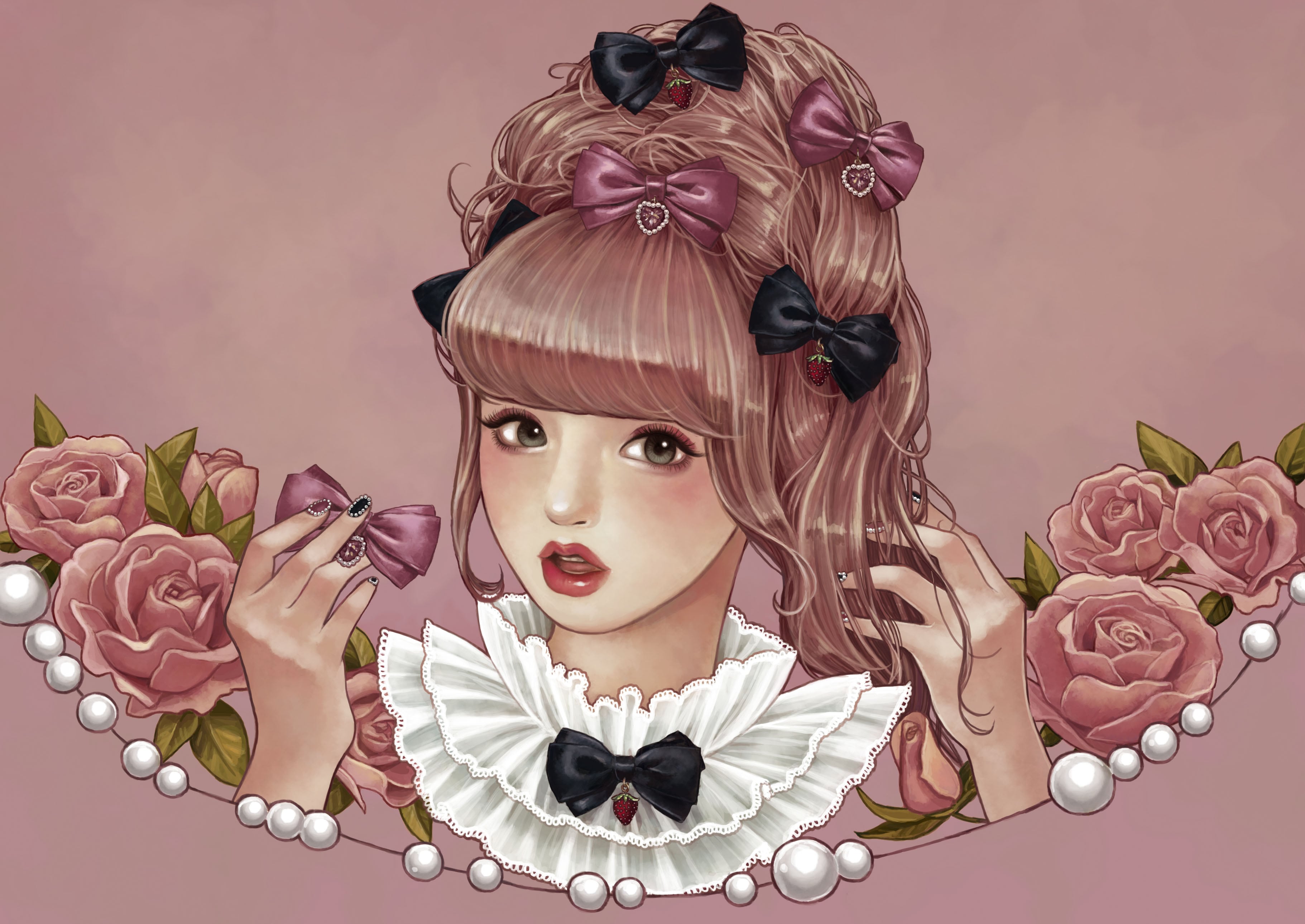 ヘアクリップ　（ハートリボンモチーフ♡紫）　ロリィタ　量産型　推し　ヘアメ ヘアクリップ リボン 量産型 地雷 推し色 魔法少女 夢かわいい
