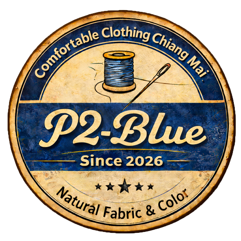 P2 Blue 自然素材を生かした、着やすい洋服・草木染め・藍染・墨染め・柿渋染・手描きバティック・フェアトレード