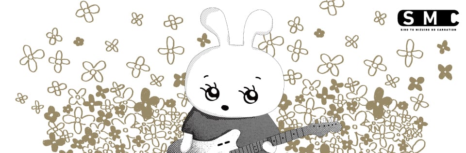 白と水色のカーネーションストア