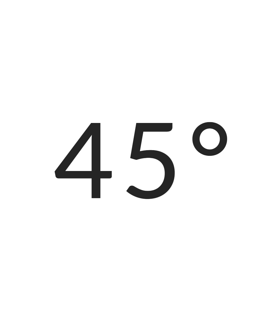 45°　for walking trips