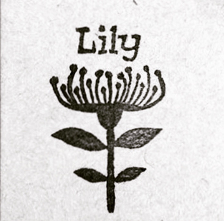 Lily　黒樹脂フックピアス