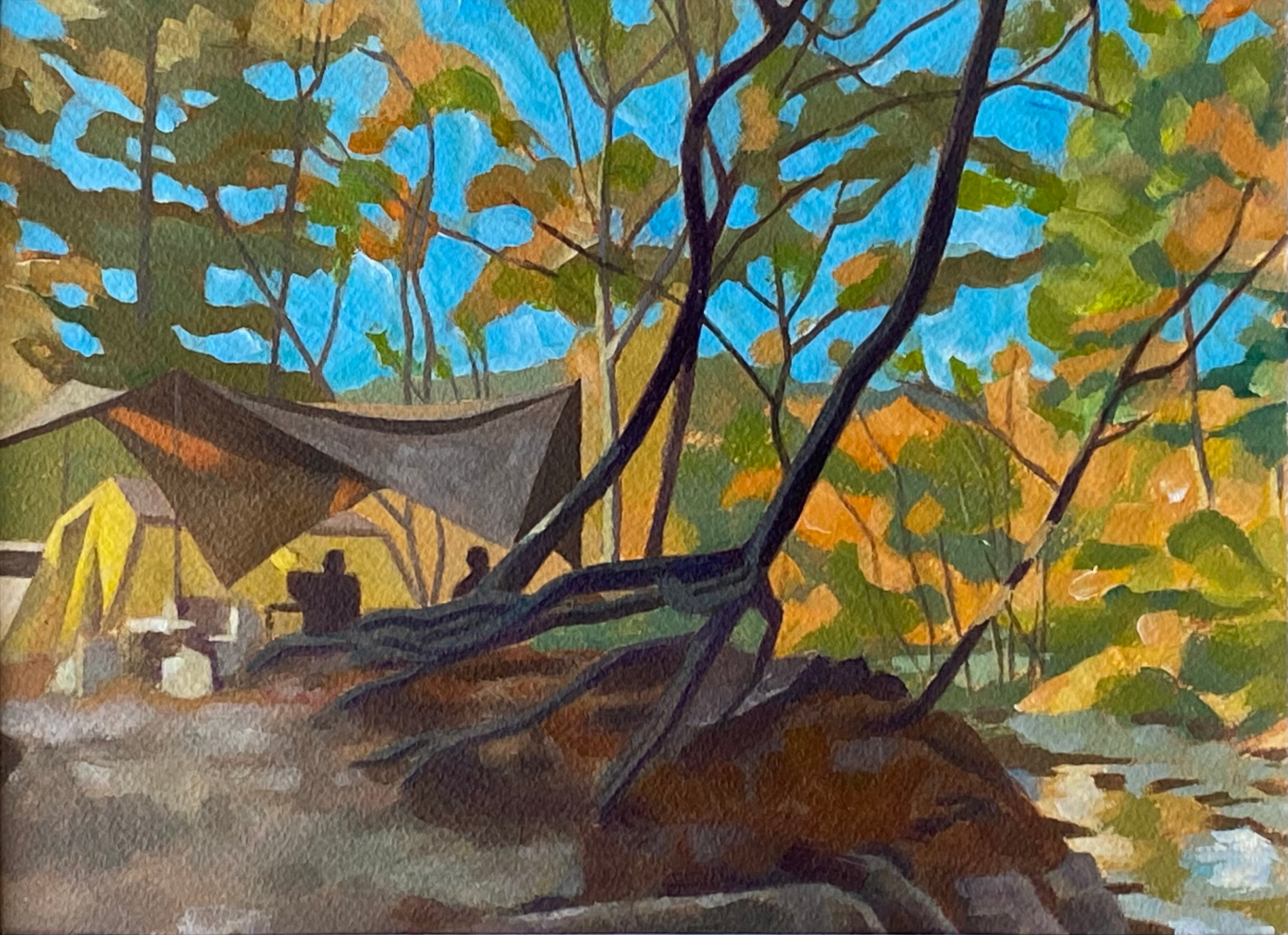 原画1点限り★オリジナル絵画「Lakeside in spring（2020）」 原画1点限り☆オリジナル絵画「Lakeside in spring（2020