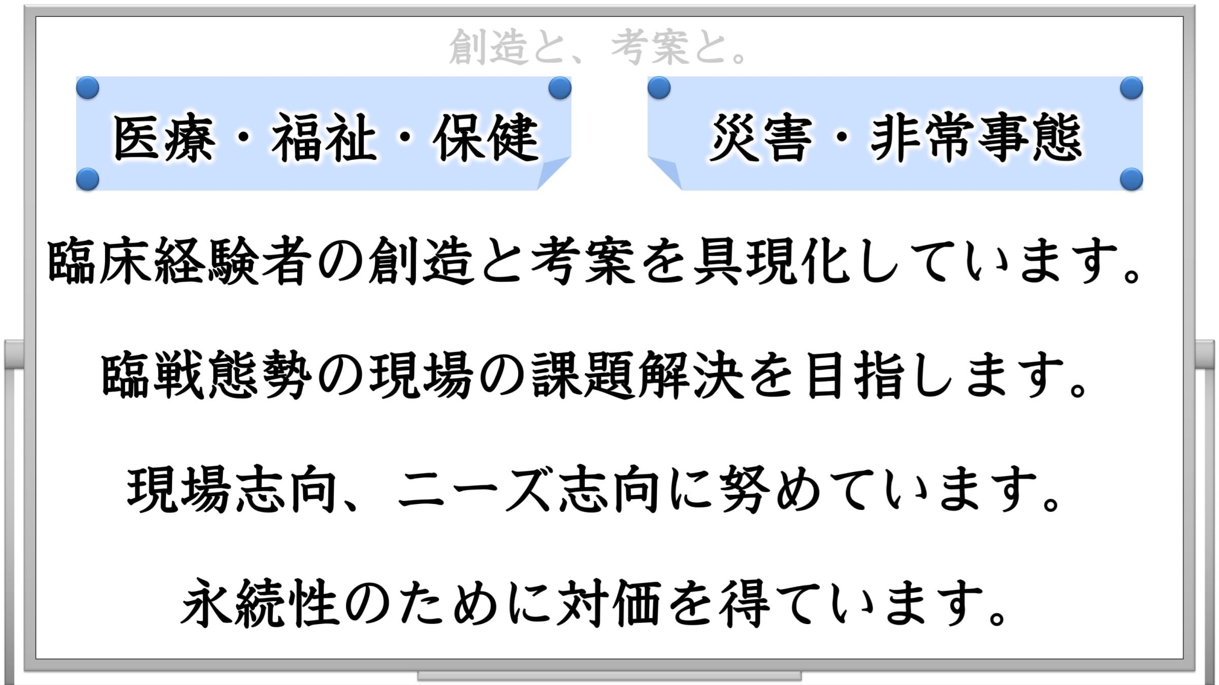 創造と、考案と。