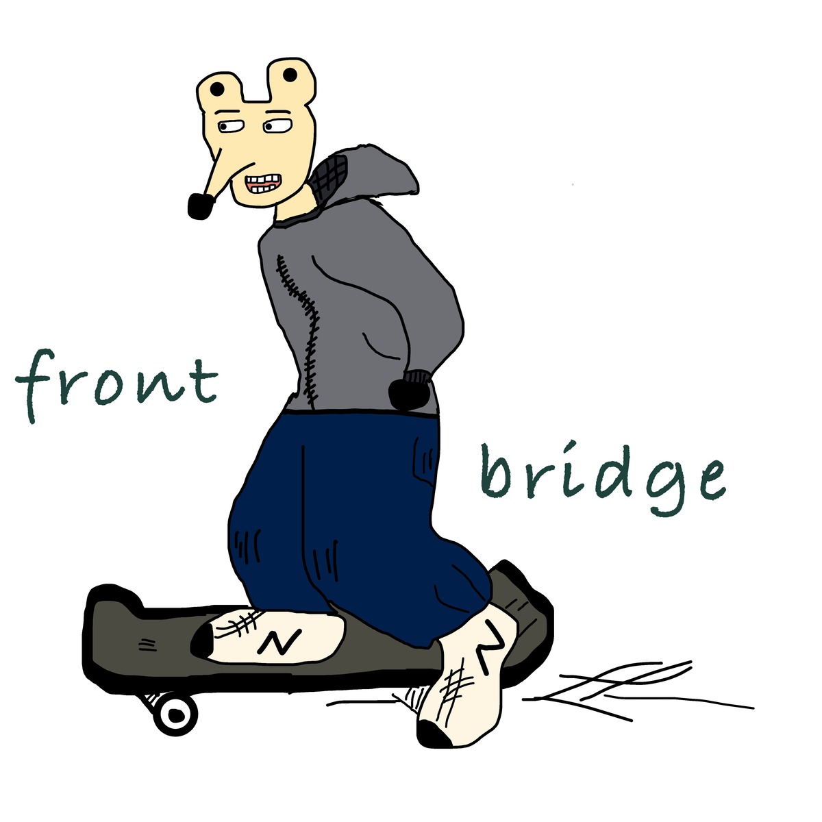 Front Bridge ブサ可愛いキャラクターのグラフィックtシャツ