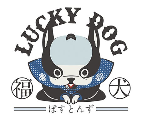 ボストンテリア しゃがむ手描きイラスト原画 ボストンテリア 犬麺手描きイラスト 原画 | ぼすとんず