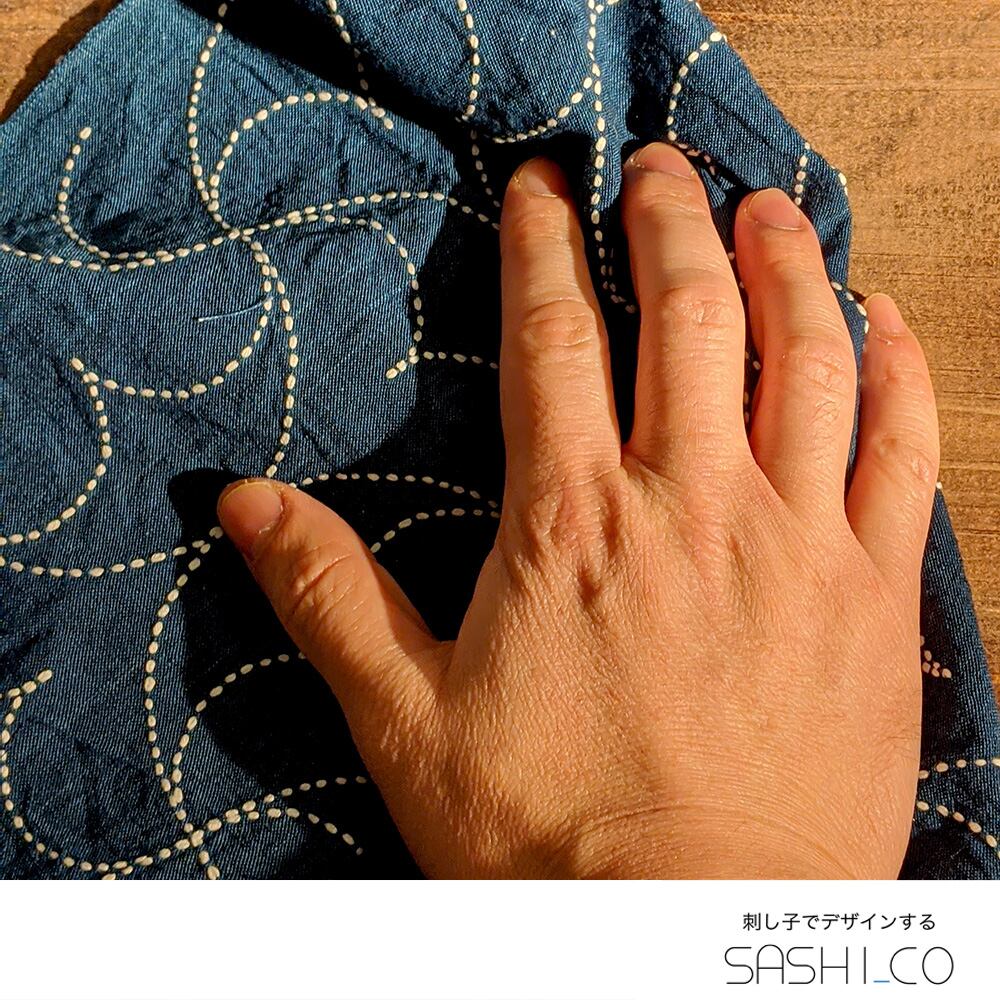 藍染布広巾// 綿%の刺し子に適した布   .Co // 刺し子で