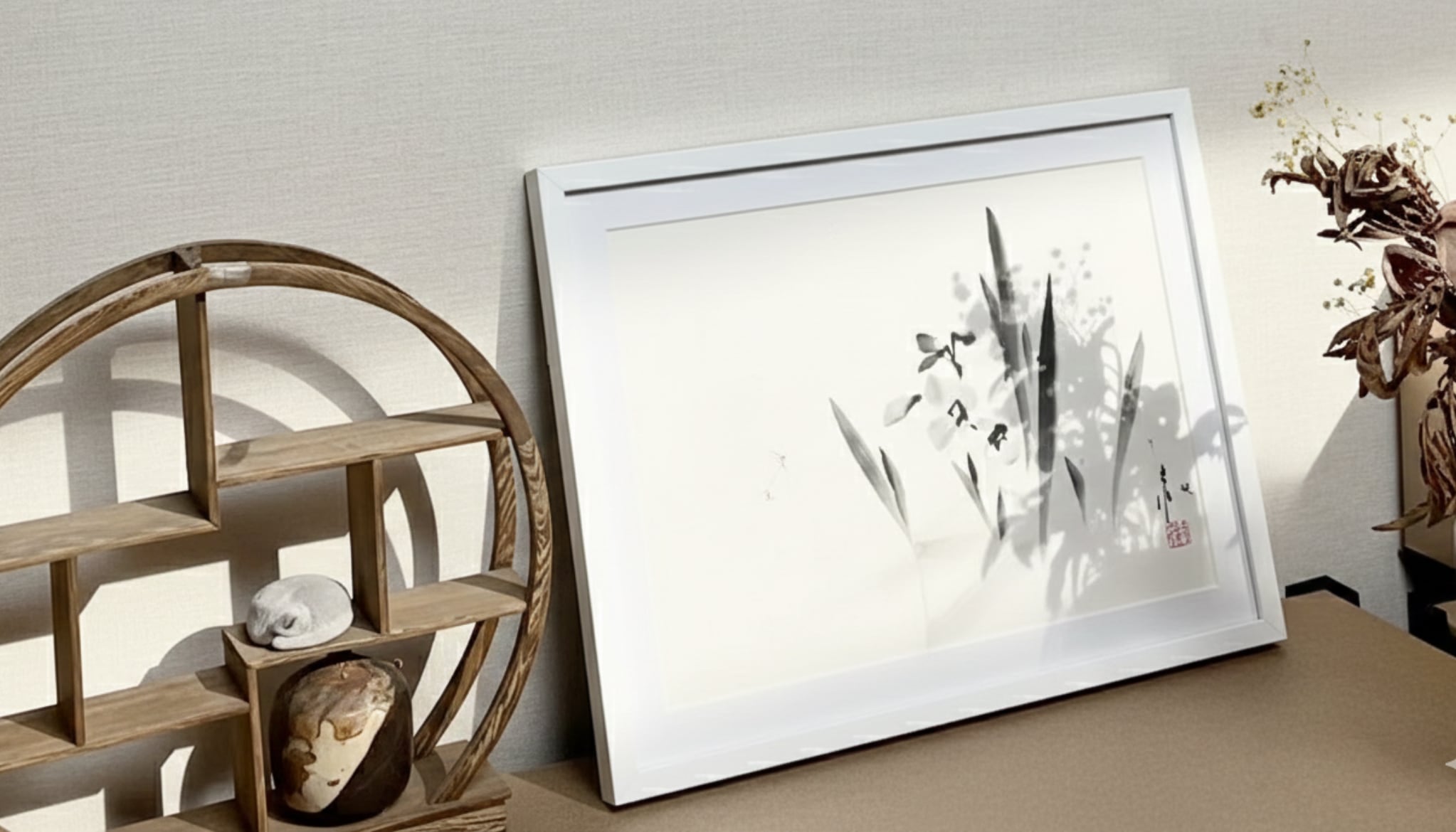 水墨画 購入｜手描き 原画 墨絵 額装済｜水墨画家 八束徹